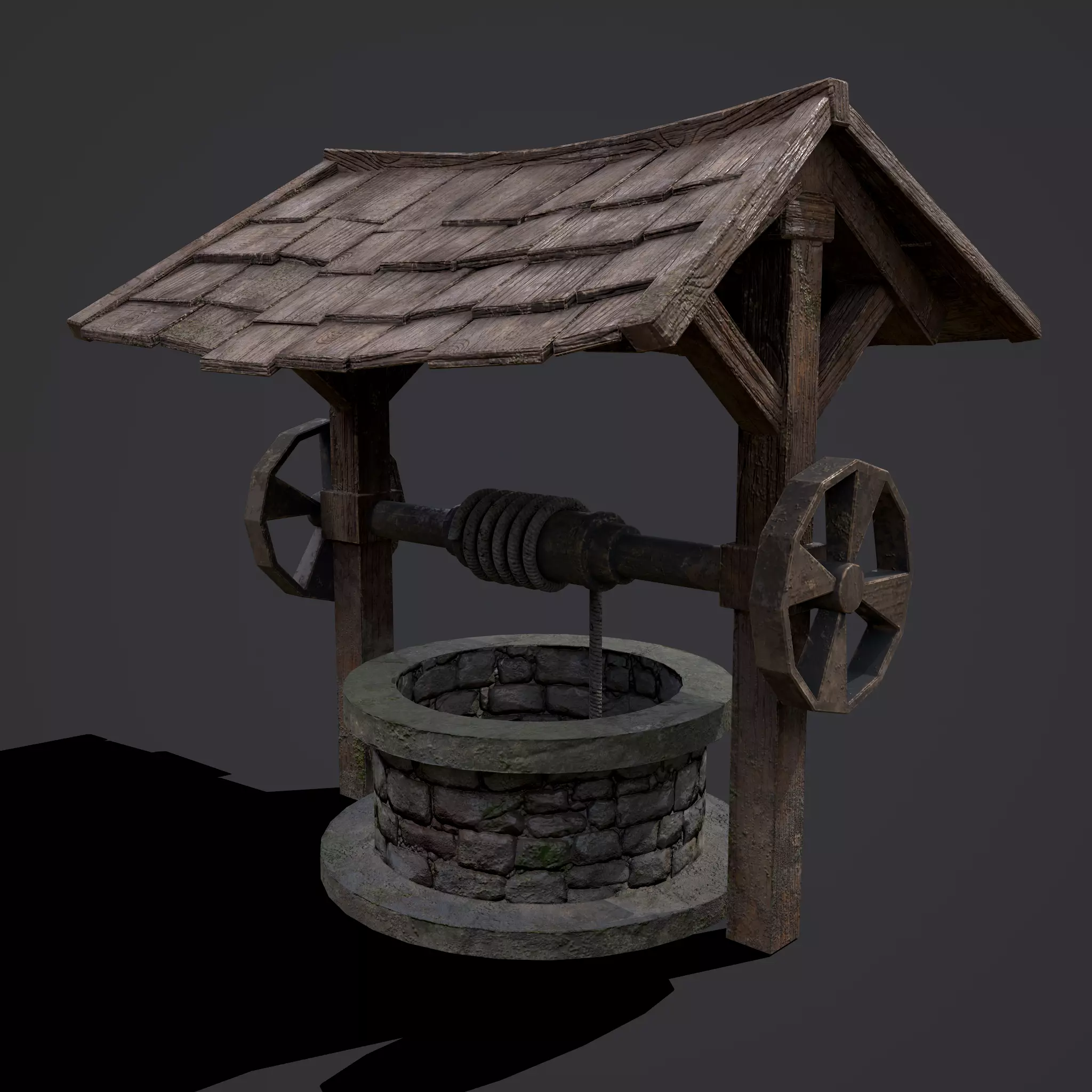 Medieval Water Well  Low-poly 3D model_0
