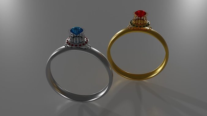 Gold and silver ring 3D model