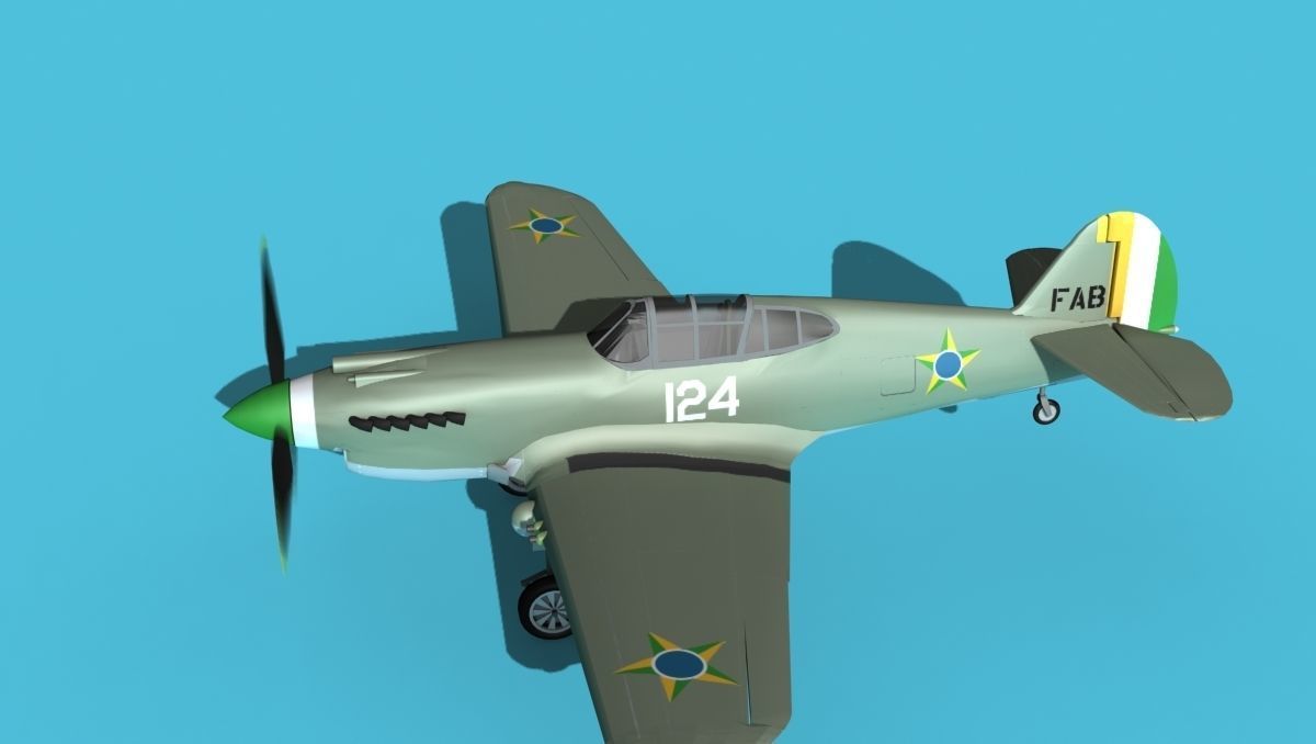 Curtiss P-40B Tomahawk V08 Brazil 3D model_9