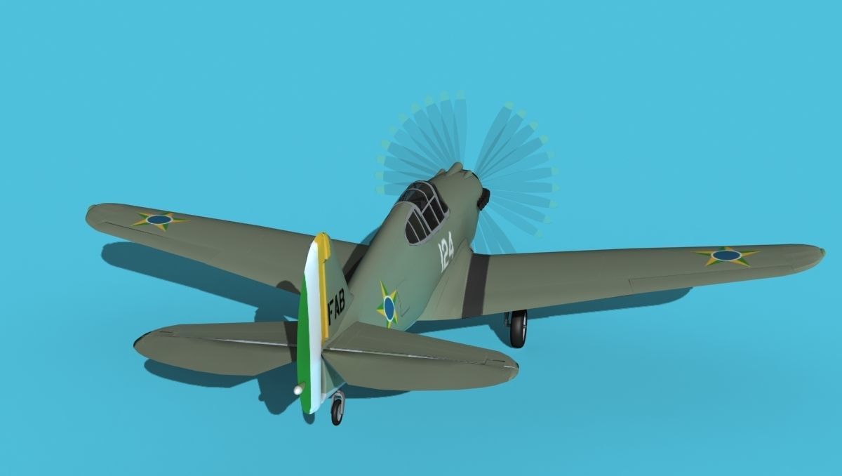Curtiss P-40B Tomahawk V08 Brazil 3D model_6
