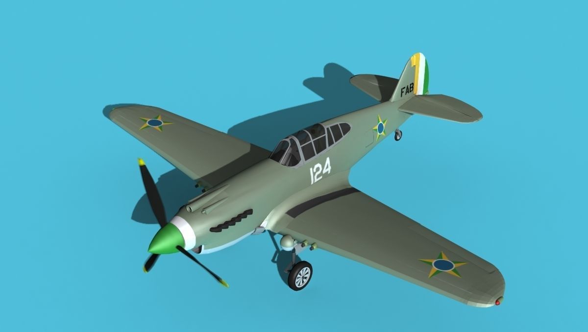 Curtiss P-40B Tomahawk V08 Brazil 3D model_10