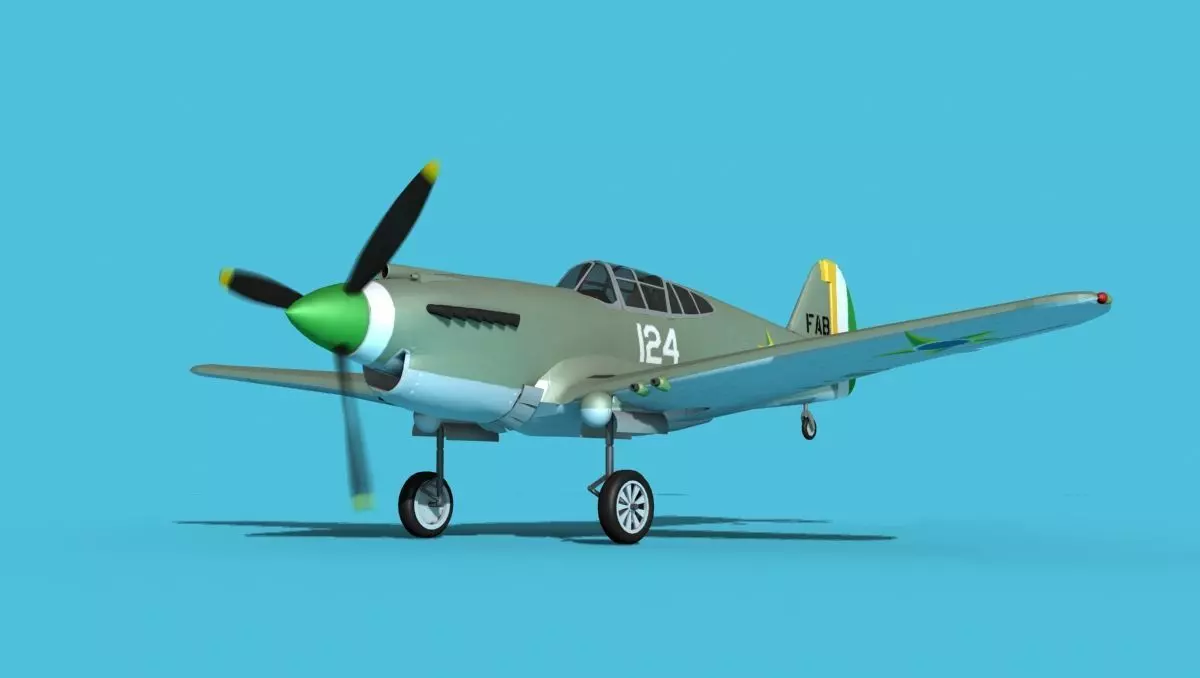 Curtiss P-40B Tomahawk V08 Brazil 3D model_0
