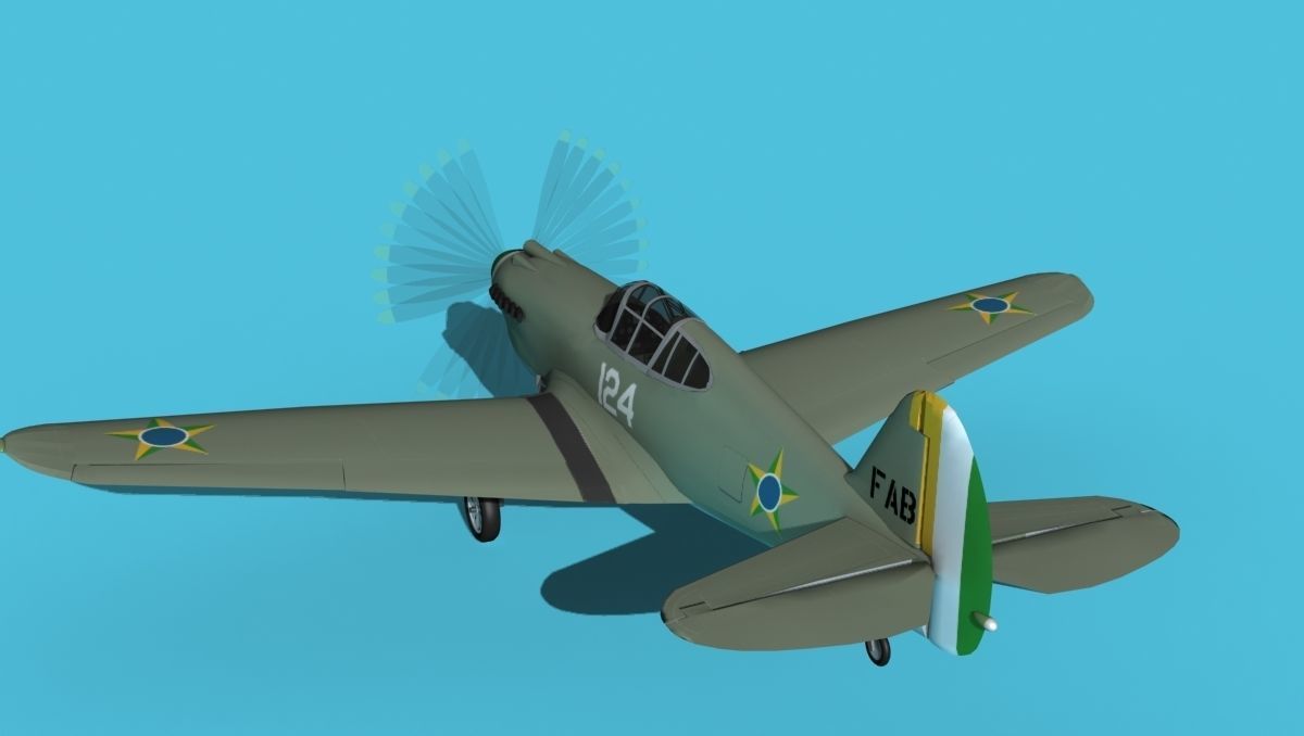 Curtiss P-40B Tomahawk V08 Brazil 3D model_7