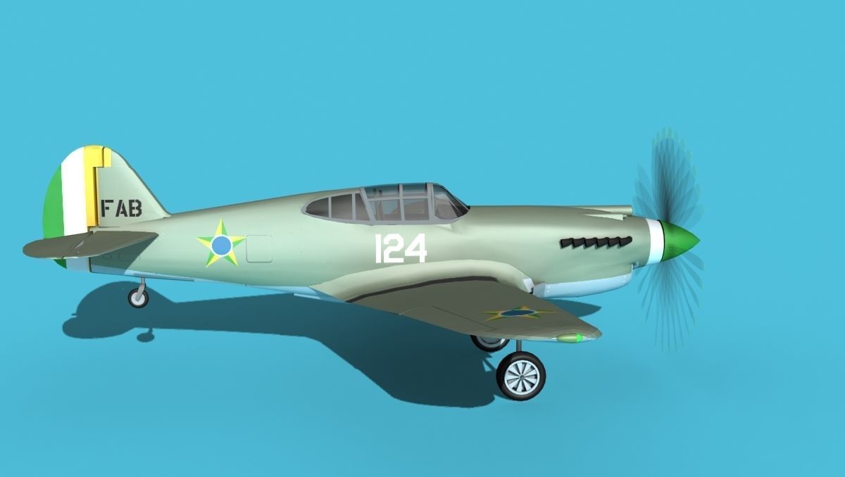 Curtiss P-40B Tomahawk V08 Brazil 3D model_4