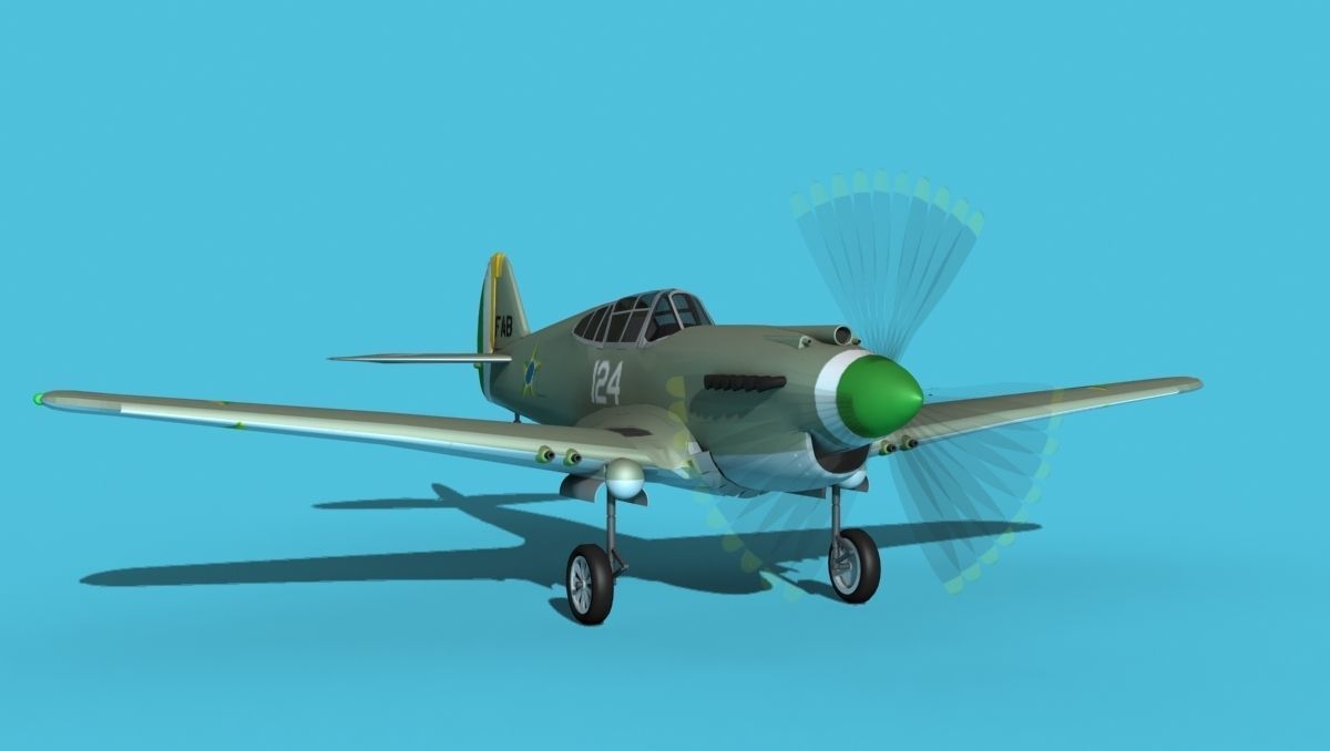 Curtiss P-40B Tomahawk V08 Brazil 3D model_2