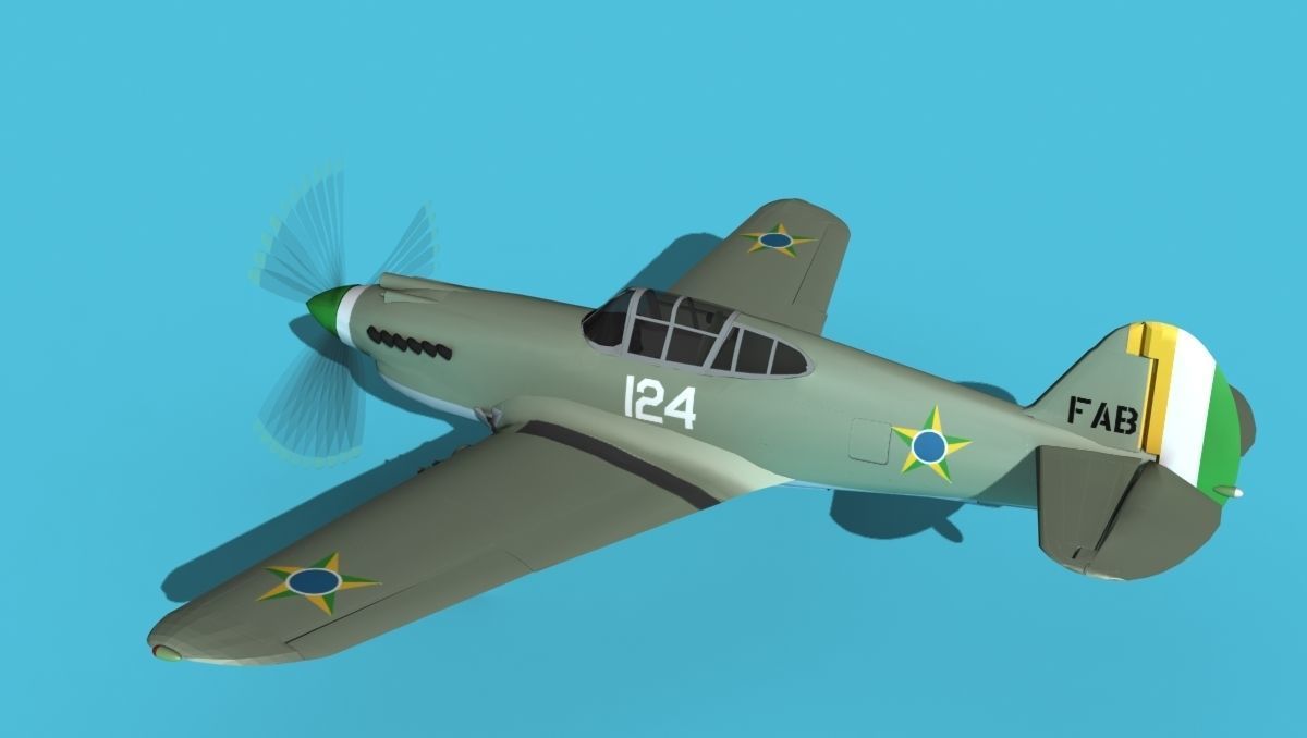 Curtiss P-40B Tomahawk V08 Brazil 3D model_8