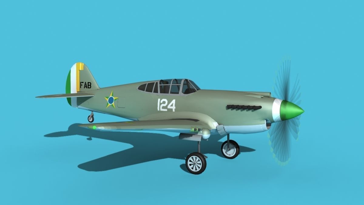 Curtiss P-40B Tomahawk V08 Brazil 3D model_3