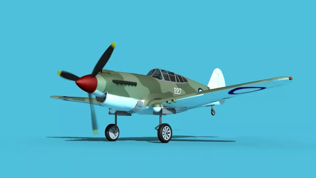 Curtiss P-40B Tomahawk V09 New Zealand 3D model