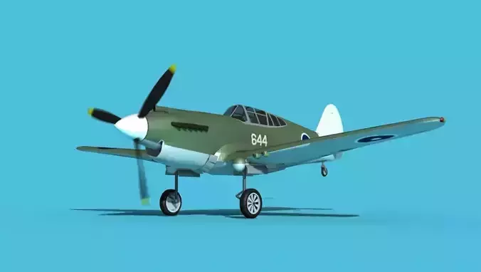 Curtiss P-40B Tomahawk V11 Australia 3D model