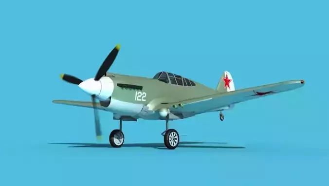 Curtiss P-40B Tomahawk V13 Soviet Union 3D model