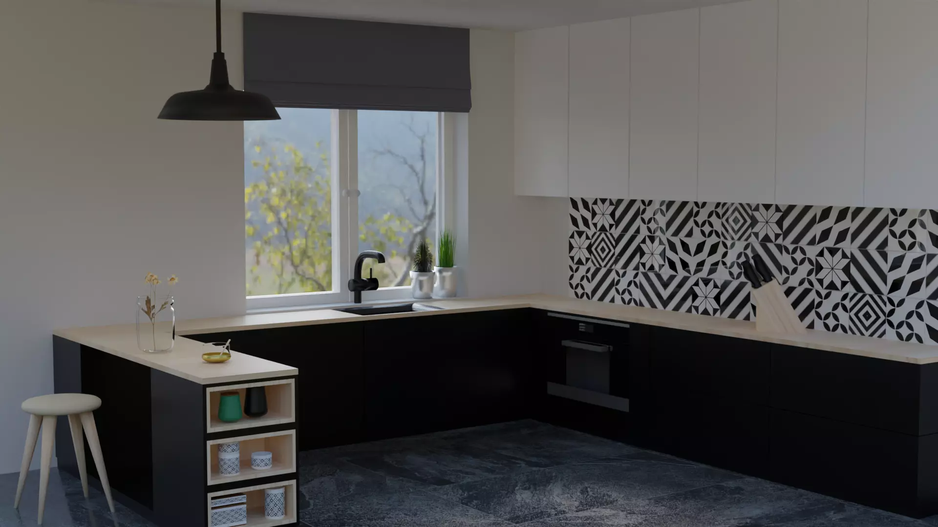 Kitchen Low-poly 3D model_0