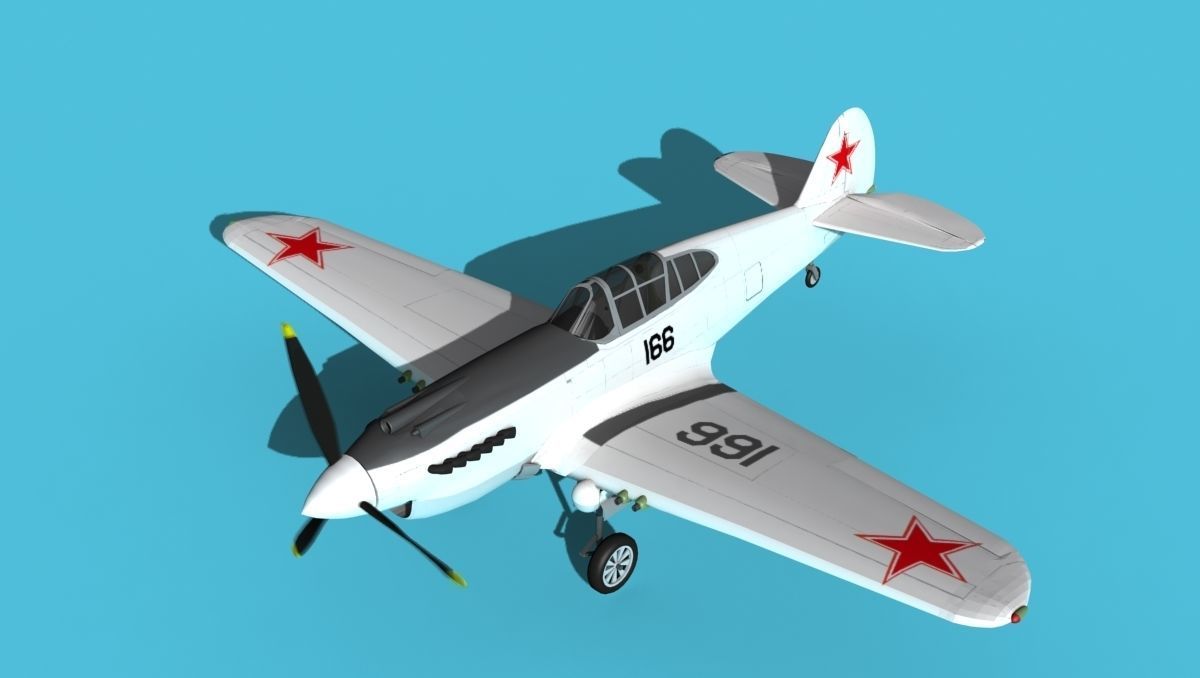 Curtiss P-40B Tomahawk V14 Soviet Union 3D model_10