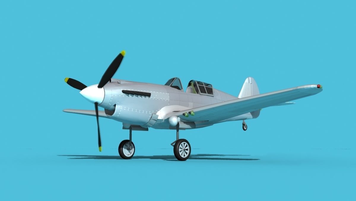 Curtiss P-40B Warhawk V01 USAAF 3D model_11