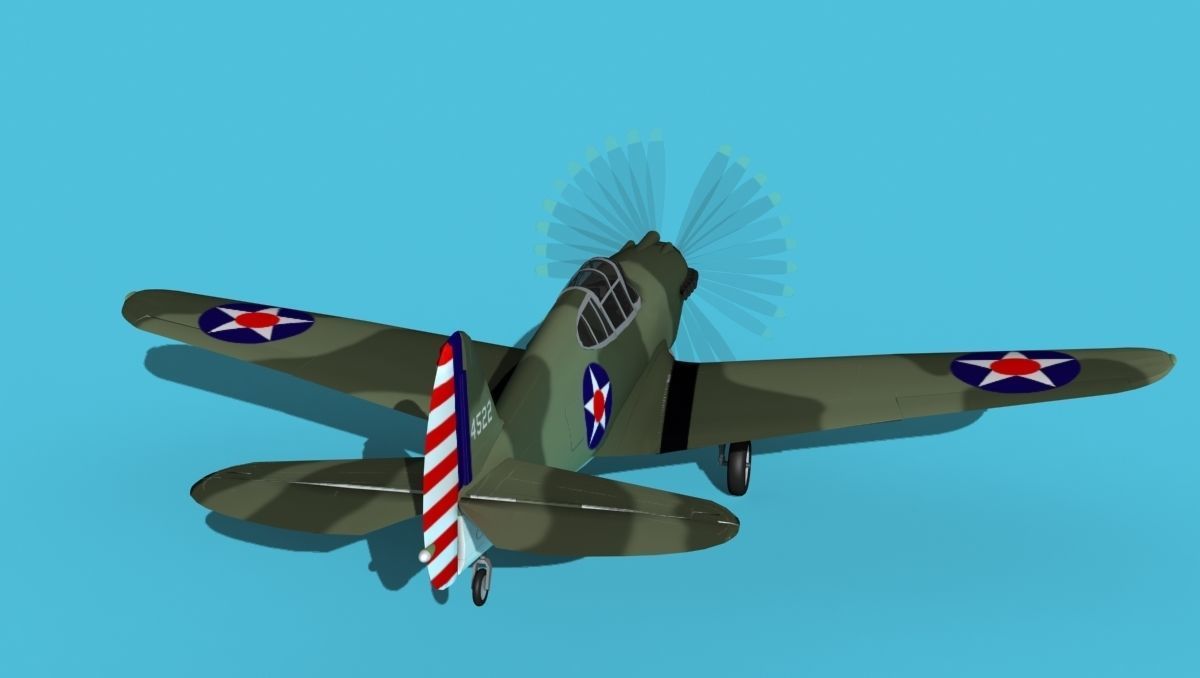 Curtiss P-40B Warhawk V04 USAAF 3D model_6