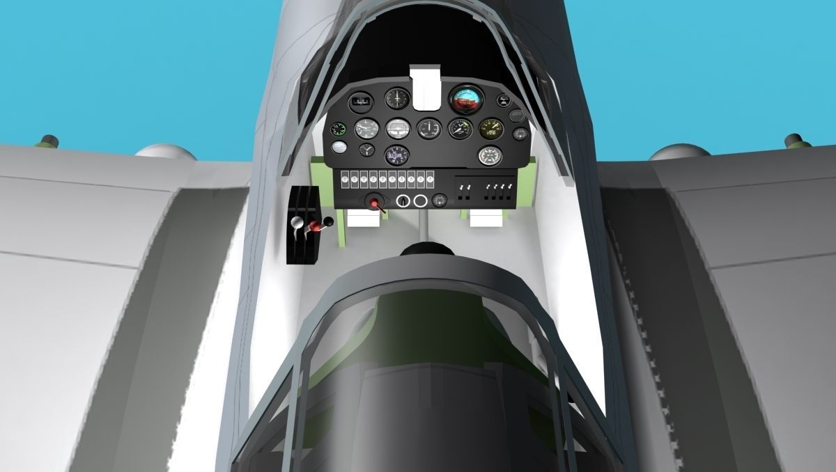 Curtiss P-40B Warhawk V04 USAAF 3D model_12