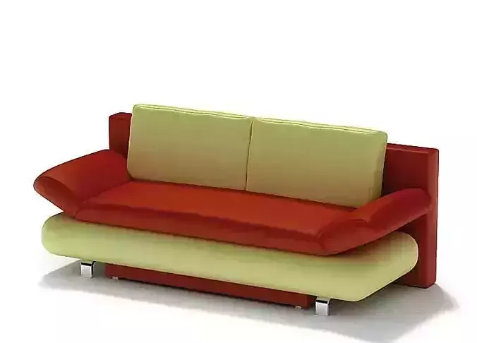Modern Red Yellow Couch