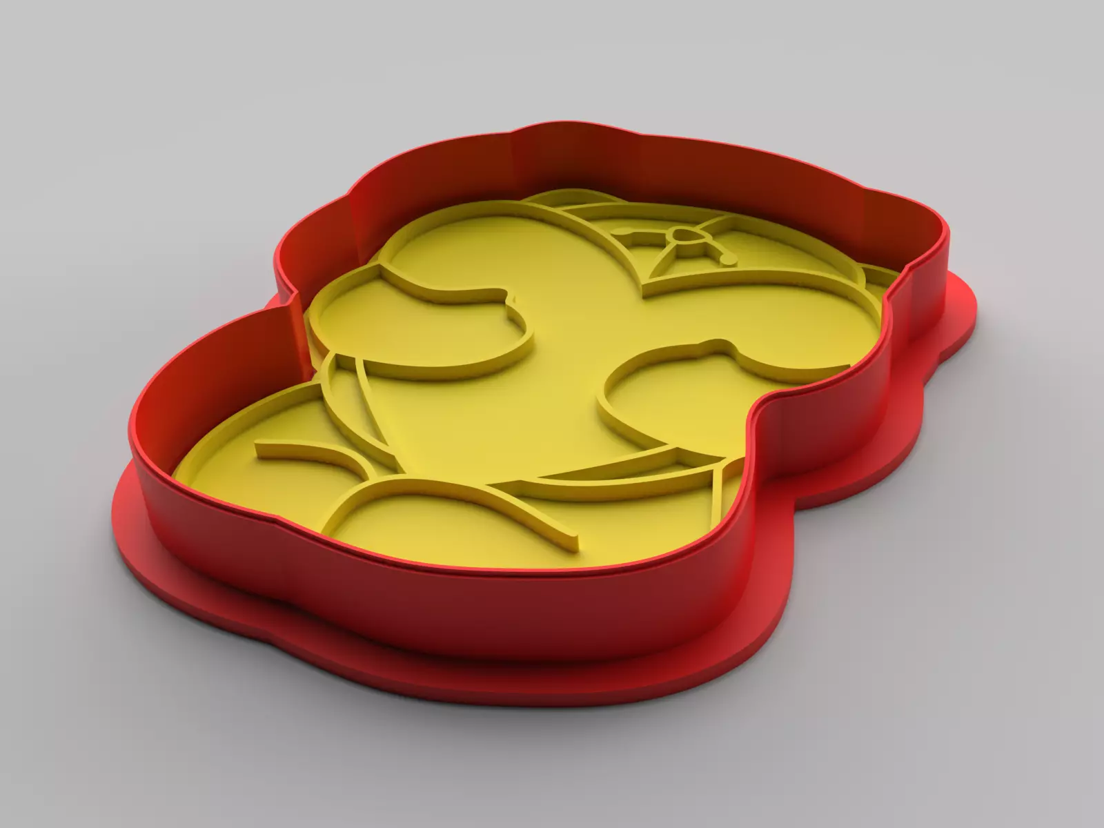 Cookie cutter and stamp - Bear and heart 3D print model