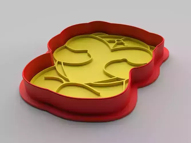 Cookie cutter and stamp - Bear and heart