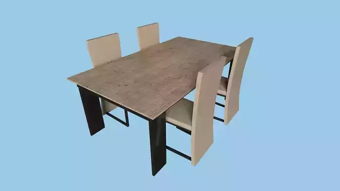 Black Wood Dinning Table - Furniture Interior Design Free low-poly 3D model