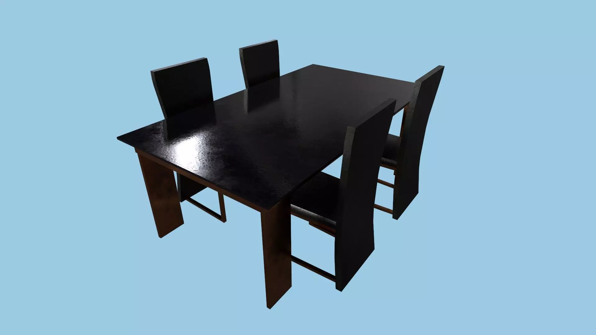 Black Copper Dinning Table - Furniture Interior Design Low-poly 3D model