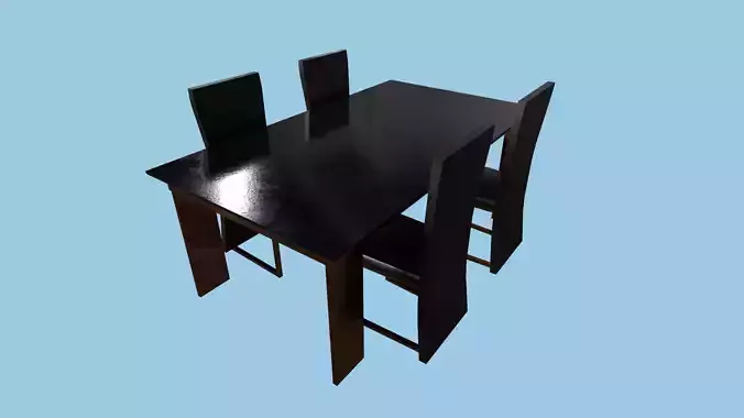 Black Copper Dinning Table - Furniture Interior Design Low-poly 3D model