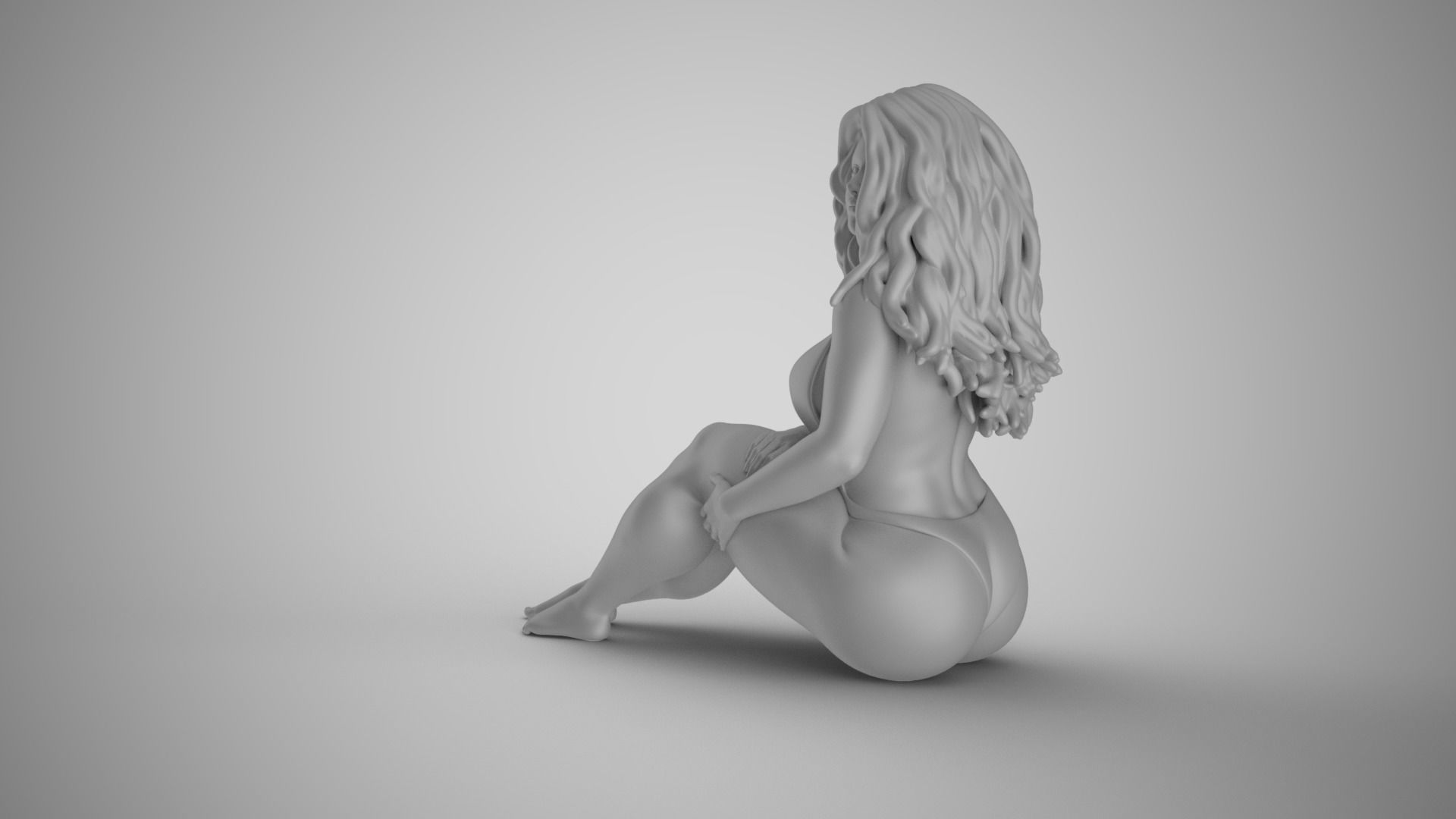 Summer Beach Girl 3D print model_1