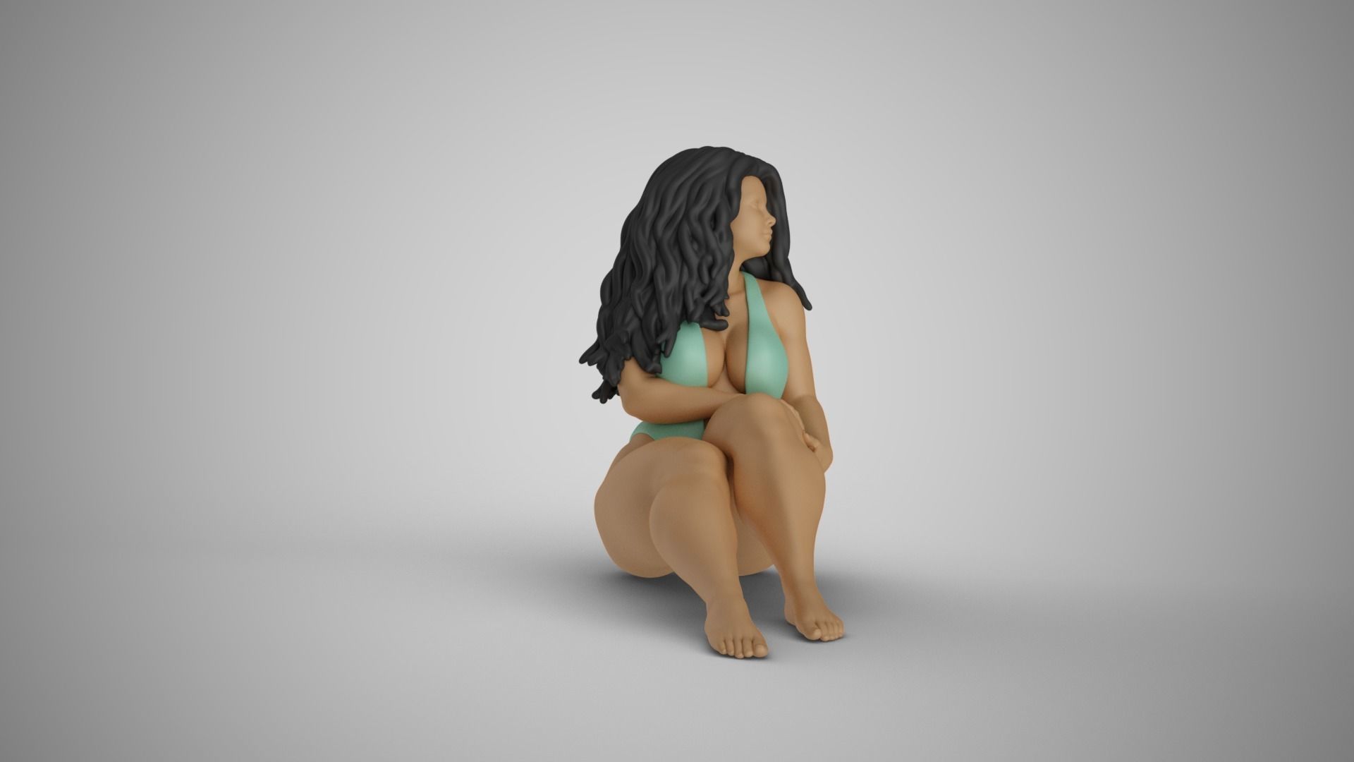Summer Beach Girl 3D print model_4