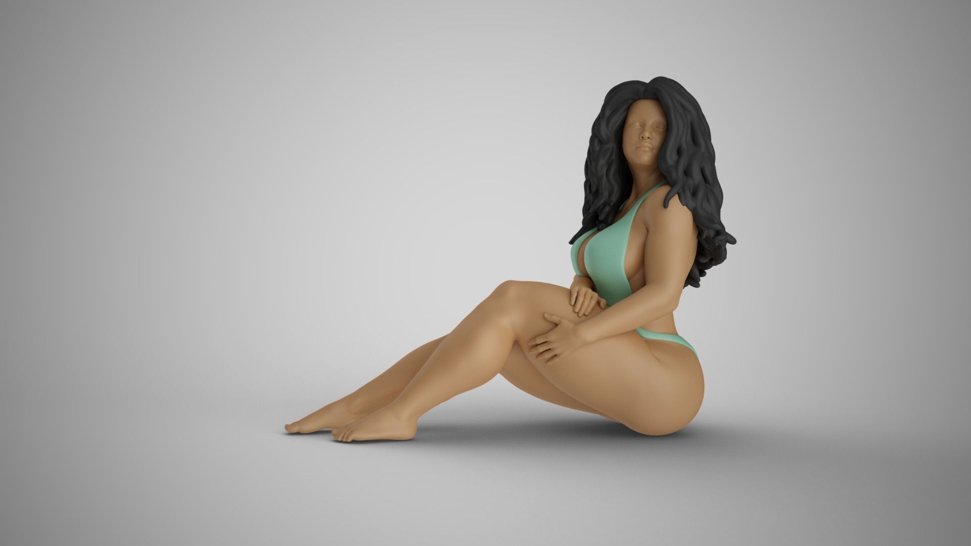 Summer Beach Girl 3D print model_10