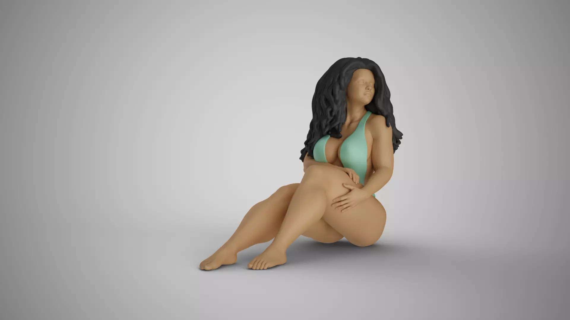 Summer Beach Girl 3D print model_0