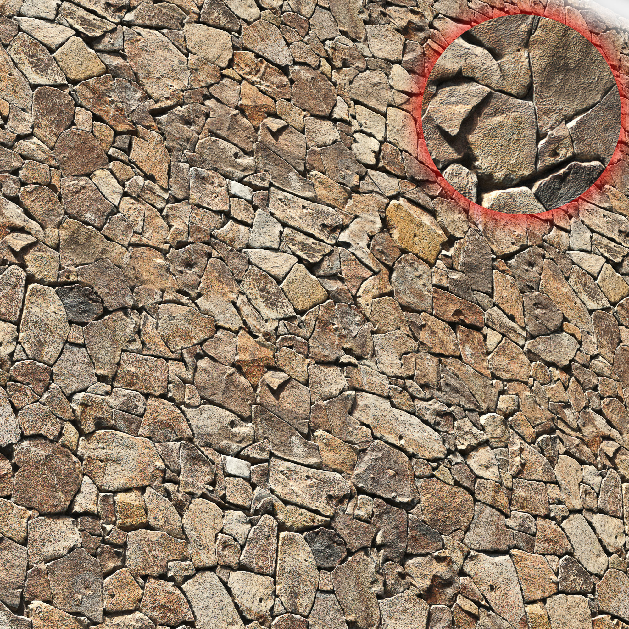 Ultra realistic Decorative stone wall geometry 3D model_2