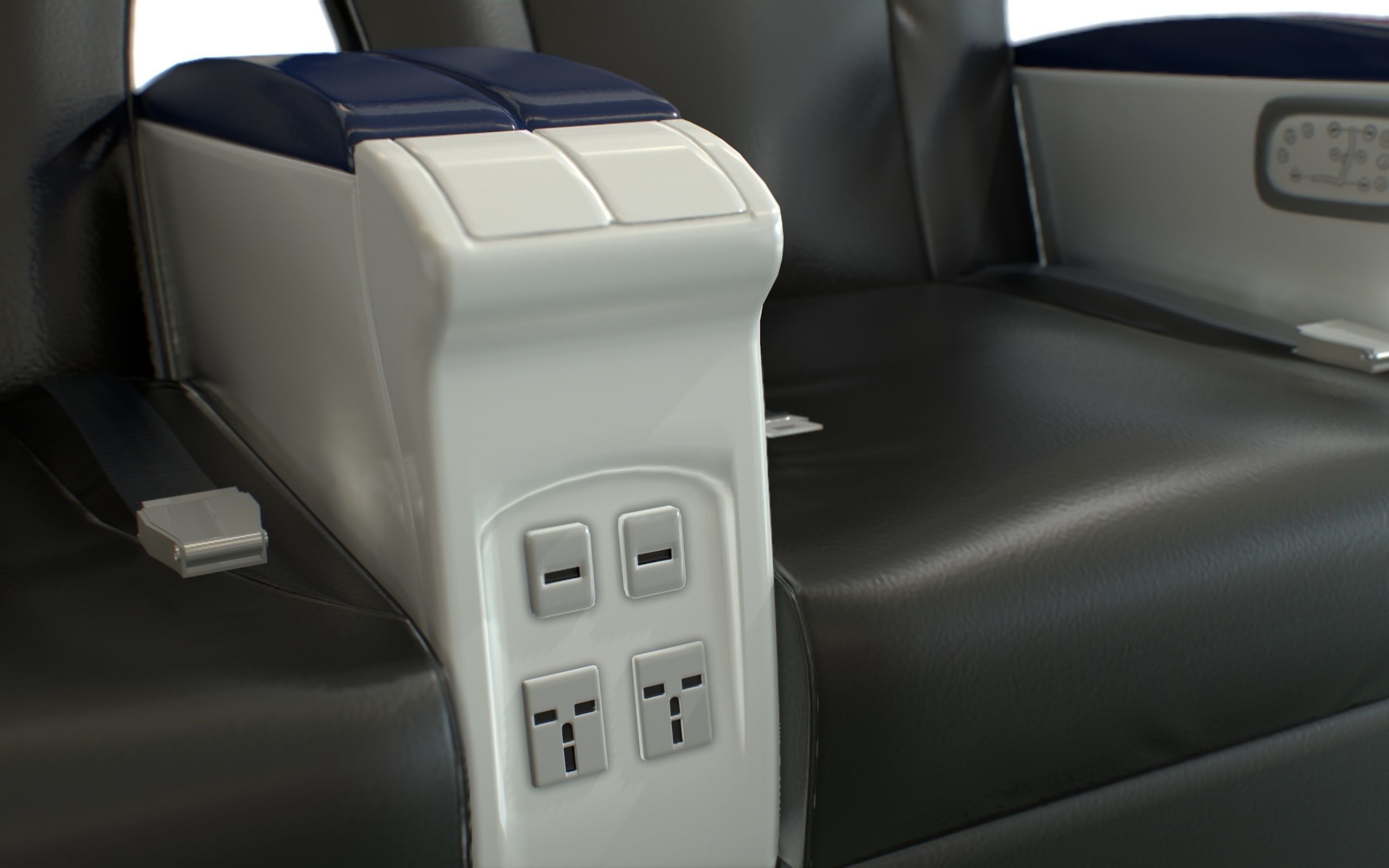 Airplane First Class Seat 3D model_15