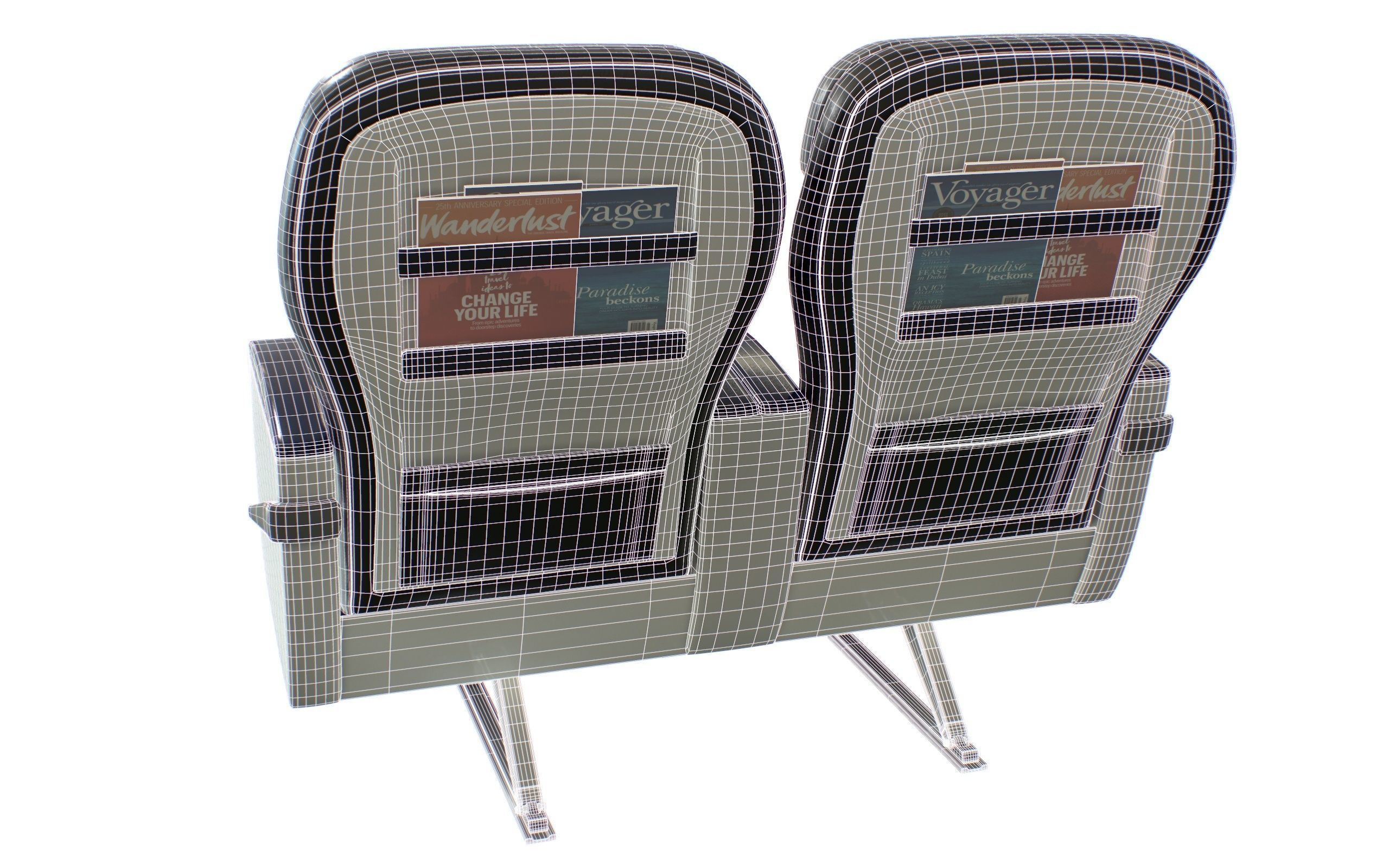 Airplane First Class Seat 3D model_22