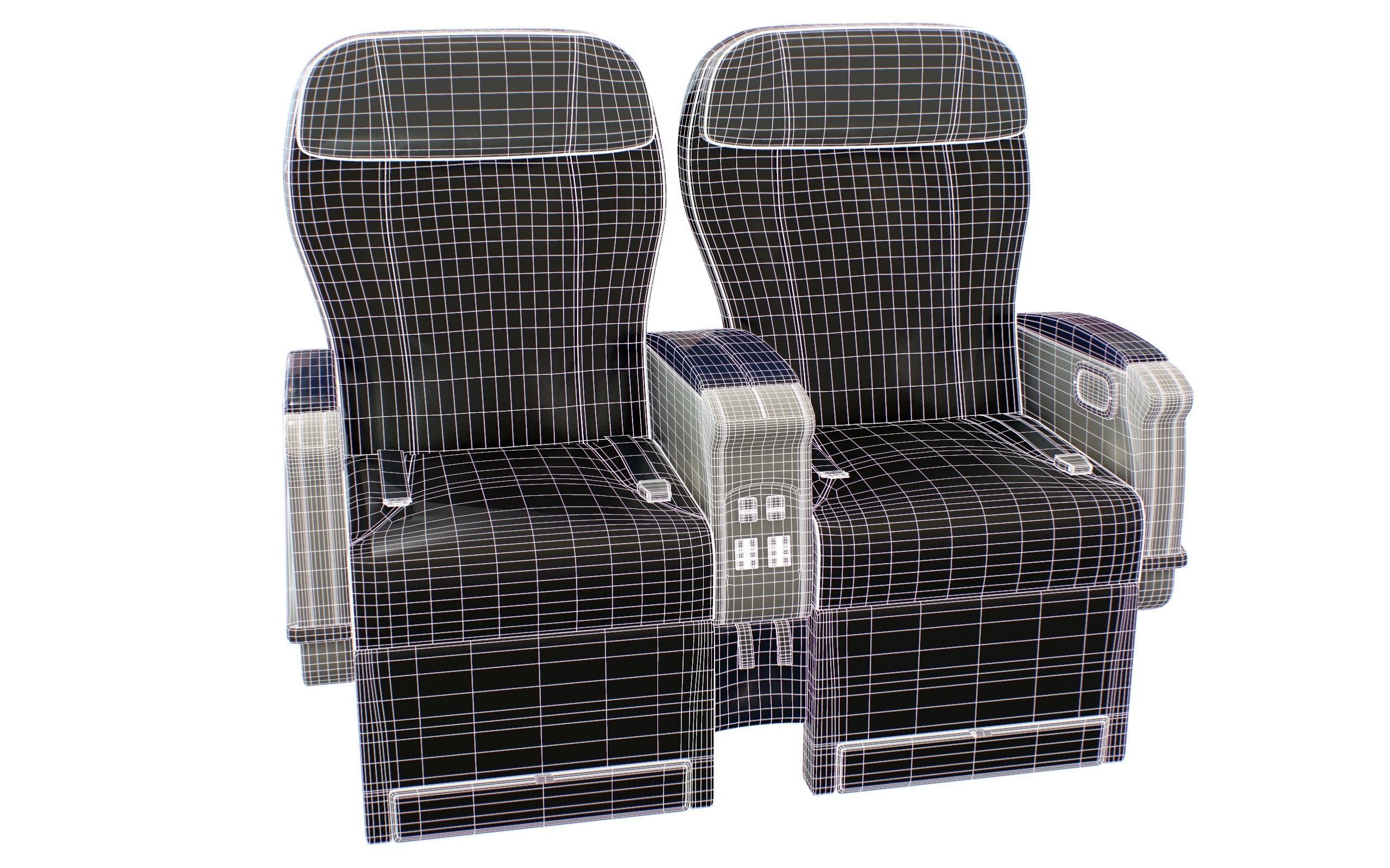 Airplane First Class Seat 3D model_21