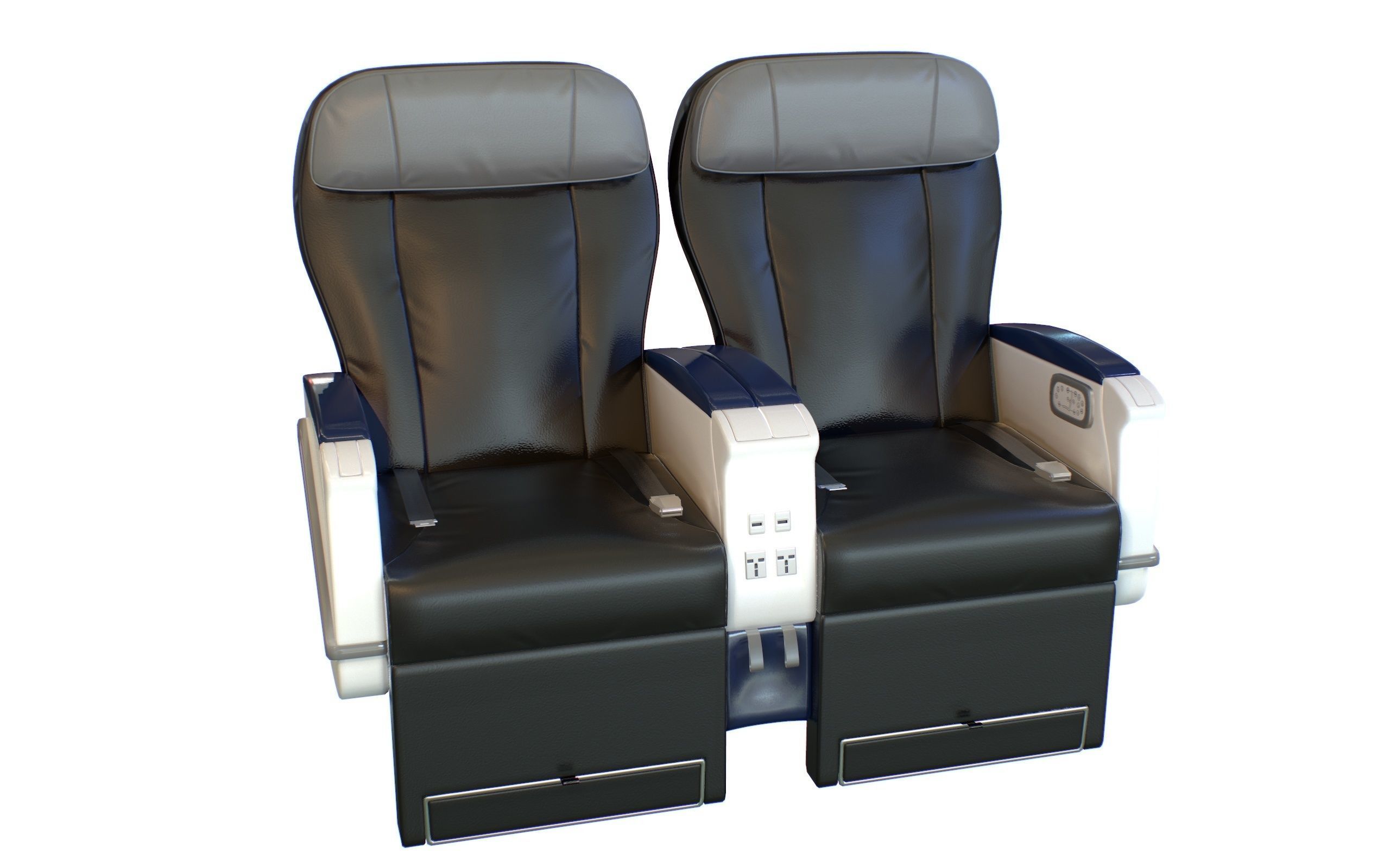 Airplane First Class Seat 3D model_2