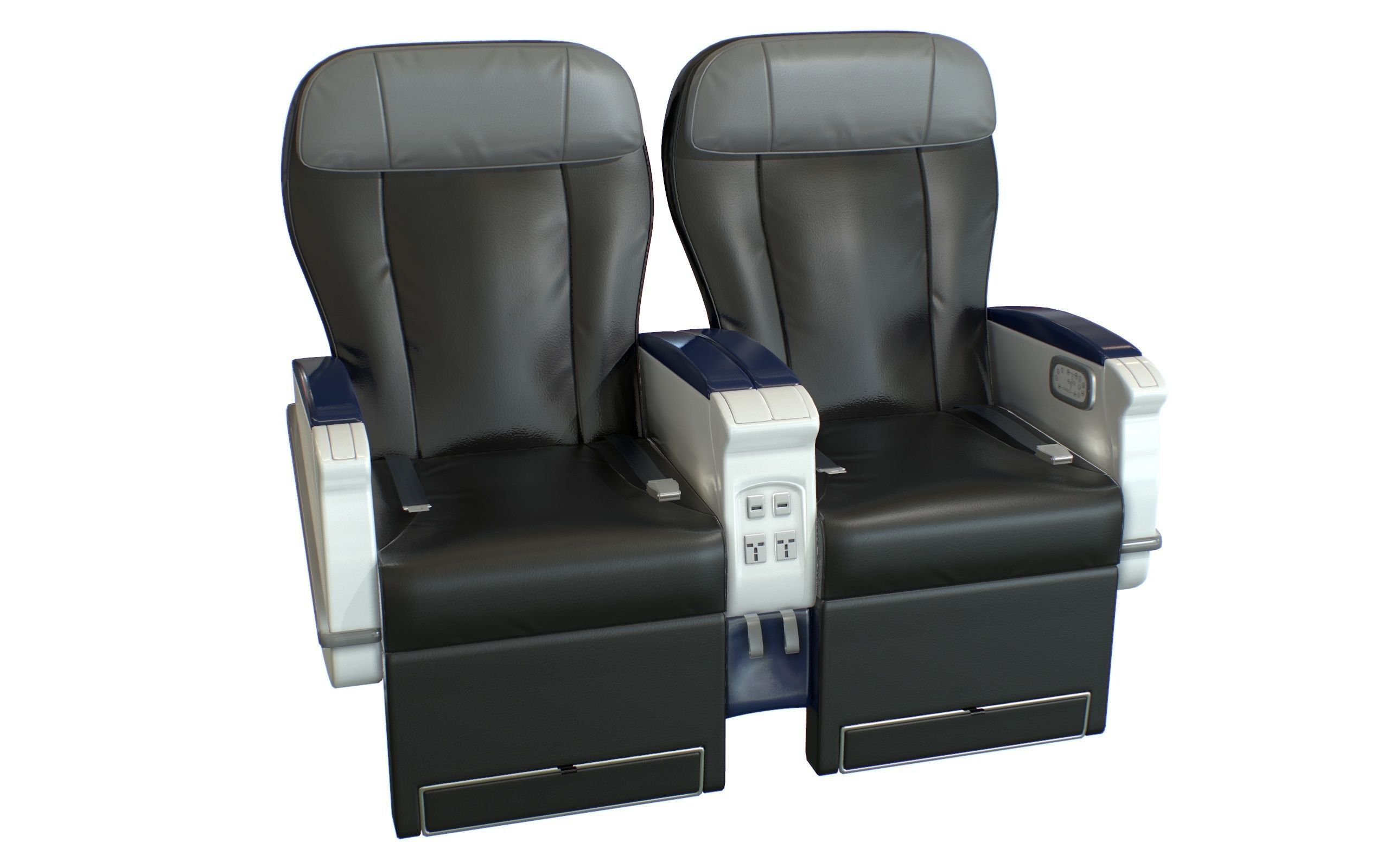 Airplane First Class Seat 3D model_11