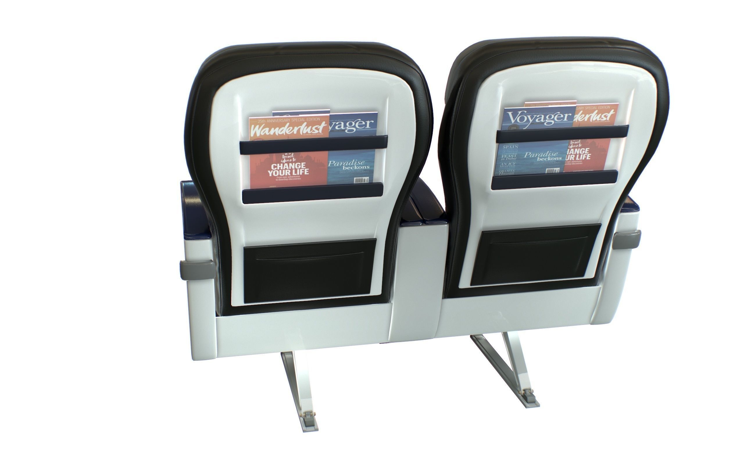 Airplane First Class Seat 3D model_7