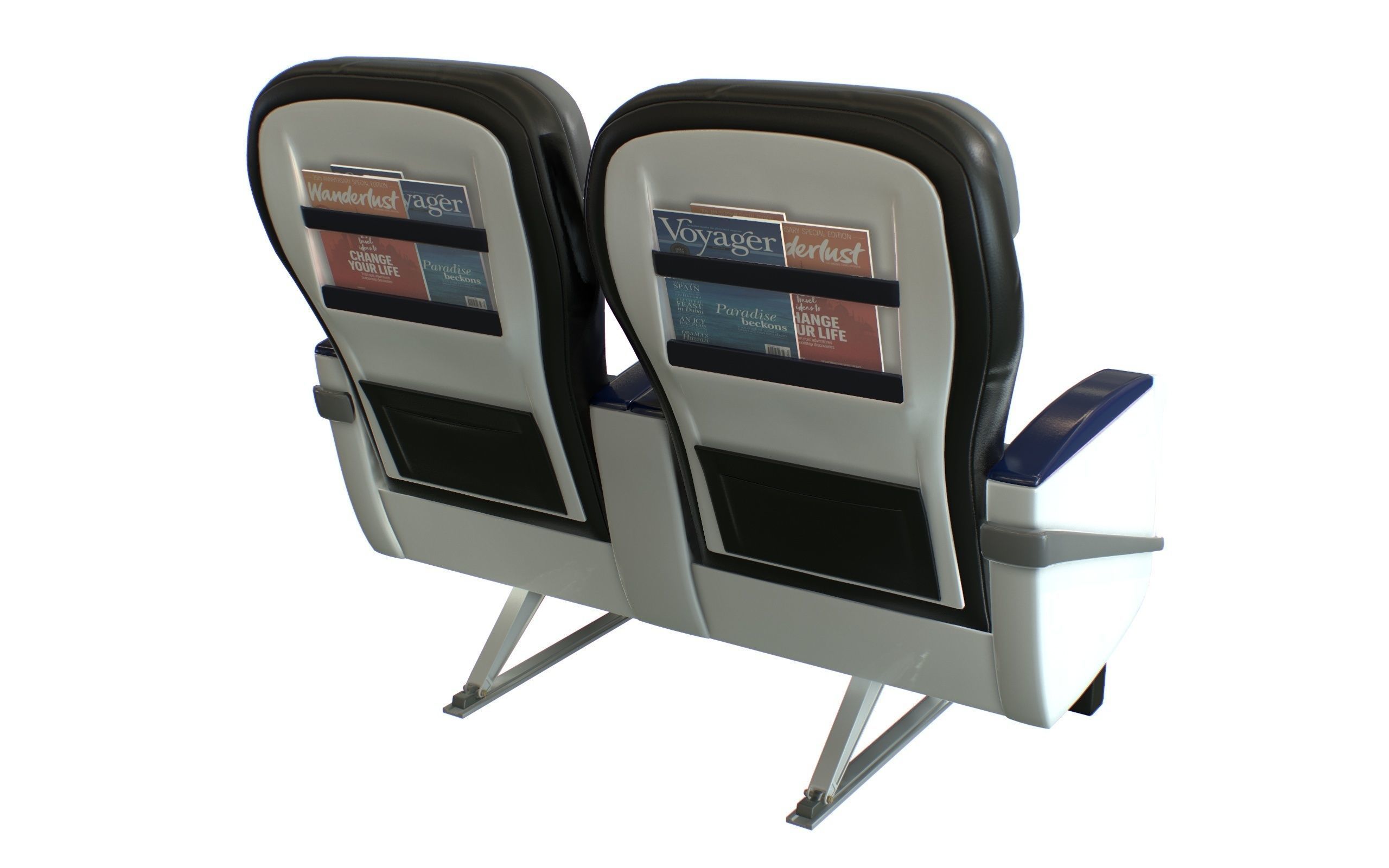 Airplane First Class Seat 3D model_6