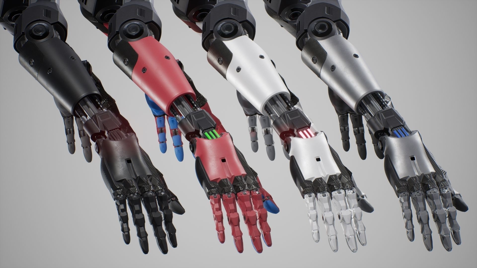 Cybernetic Arms - FPS Character for Unreal Engine Low-poly 3D model_10