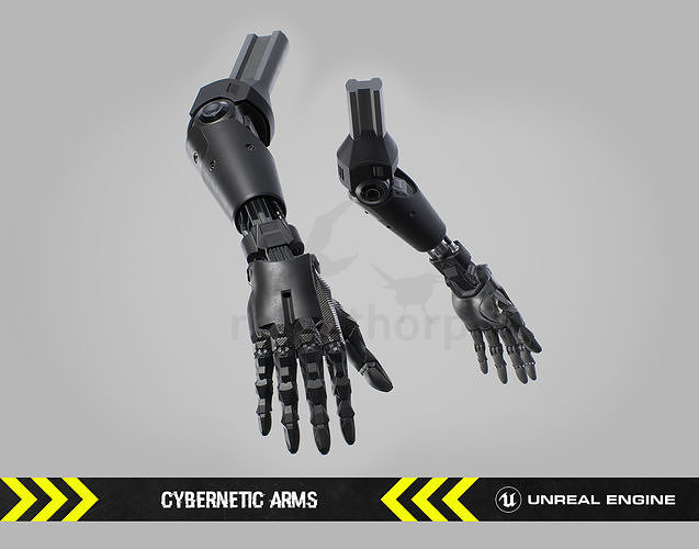 Cybernetic Arms - FPS Character for Unreal Engine Low-poly 3D model