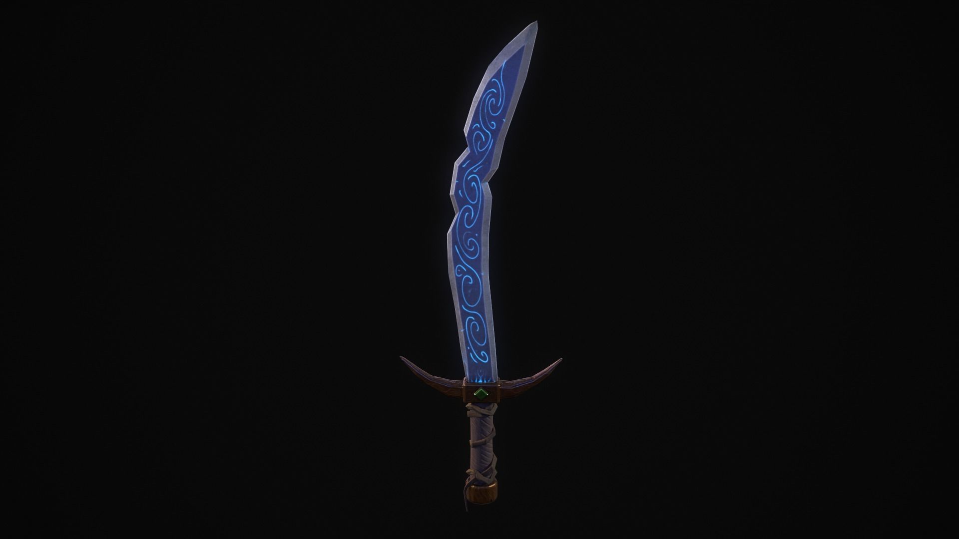 Stylized PBR Falchion Sword V2 Low-poly 3D model_39