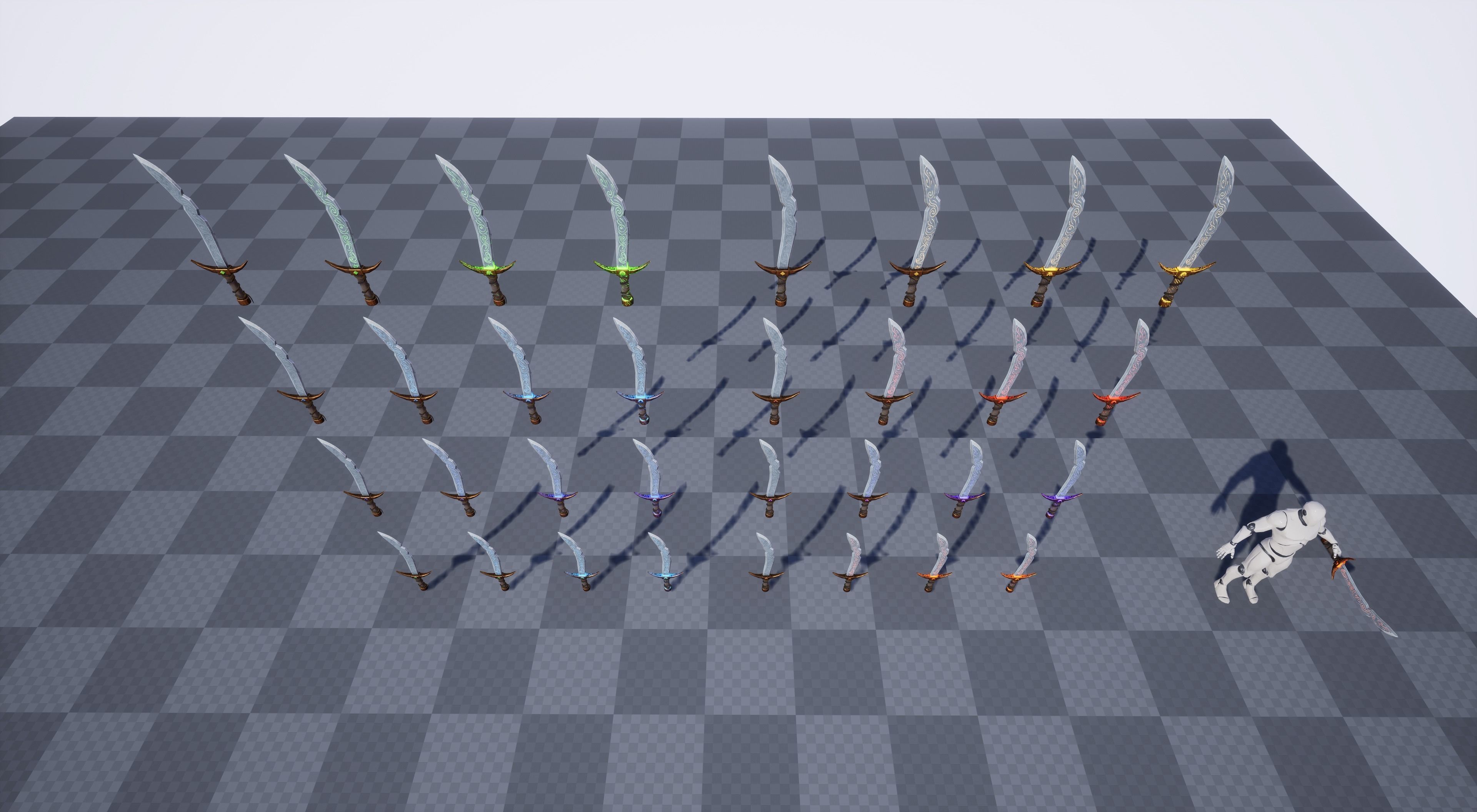 Stylized PBR Falchion Sword V2 Low-poly 3D model_19