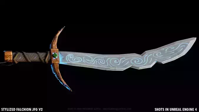 Stylized PBR Falchion Sword V2
