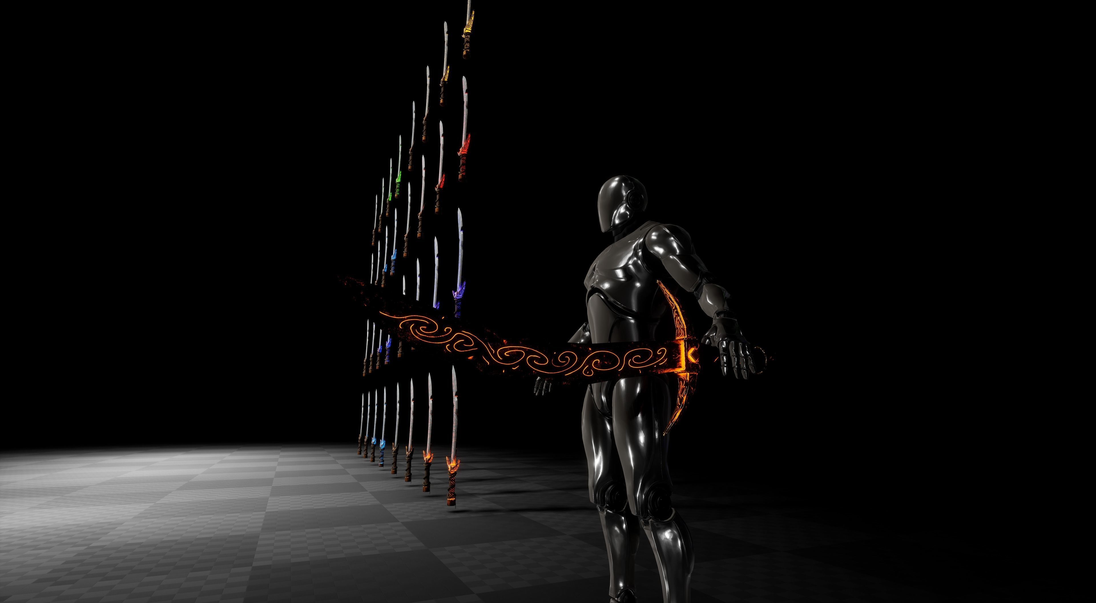 Stylized PBR Falchion Sword V2 Low-poly 3D model_9