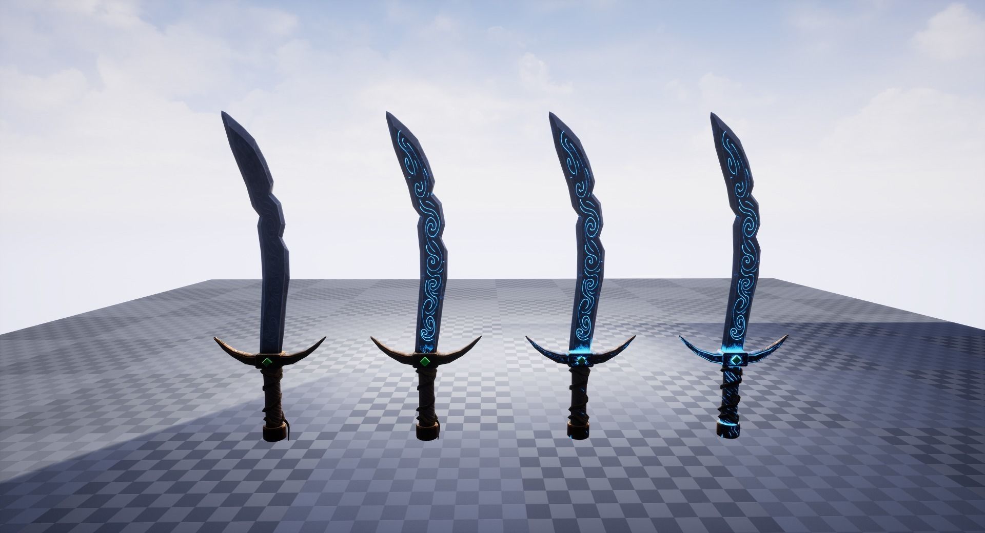 Stylized PBR Falchion Sword V2 Low-poly 3D model_34