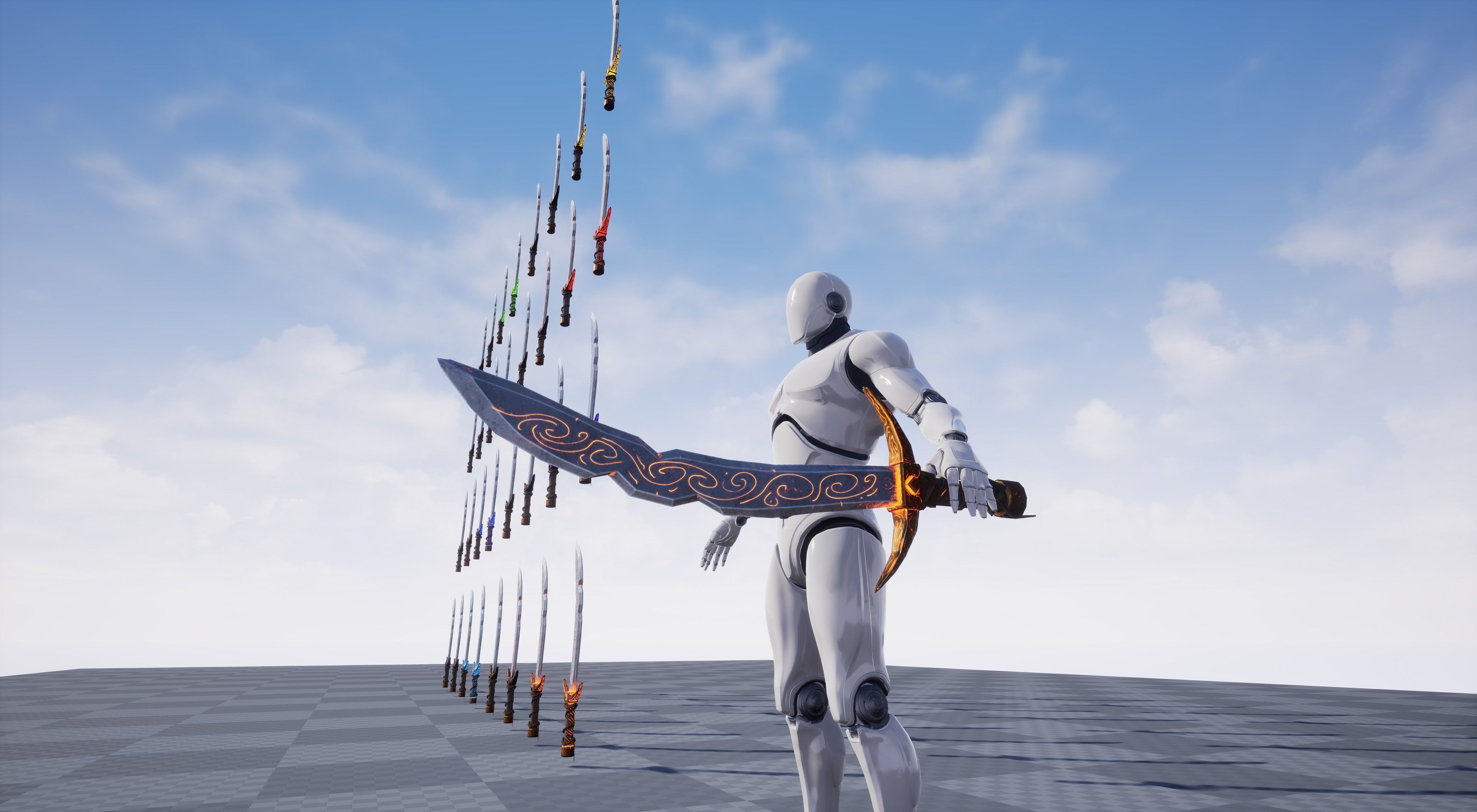 Stylized PBR Falchion Sword V2 Low-poly 3D model_20