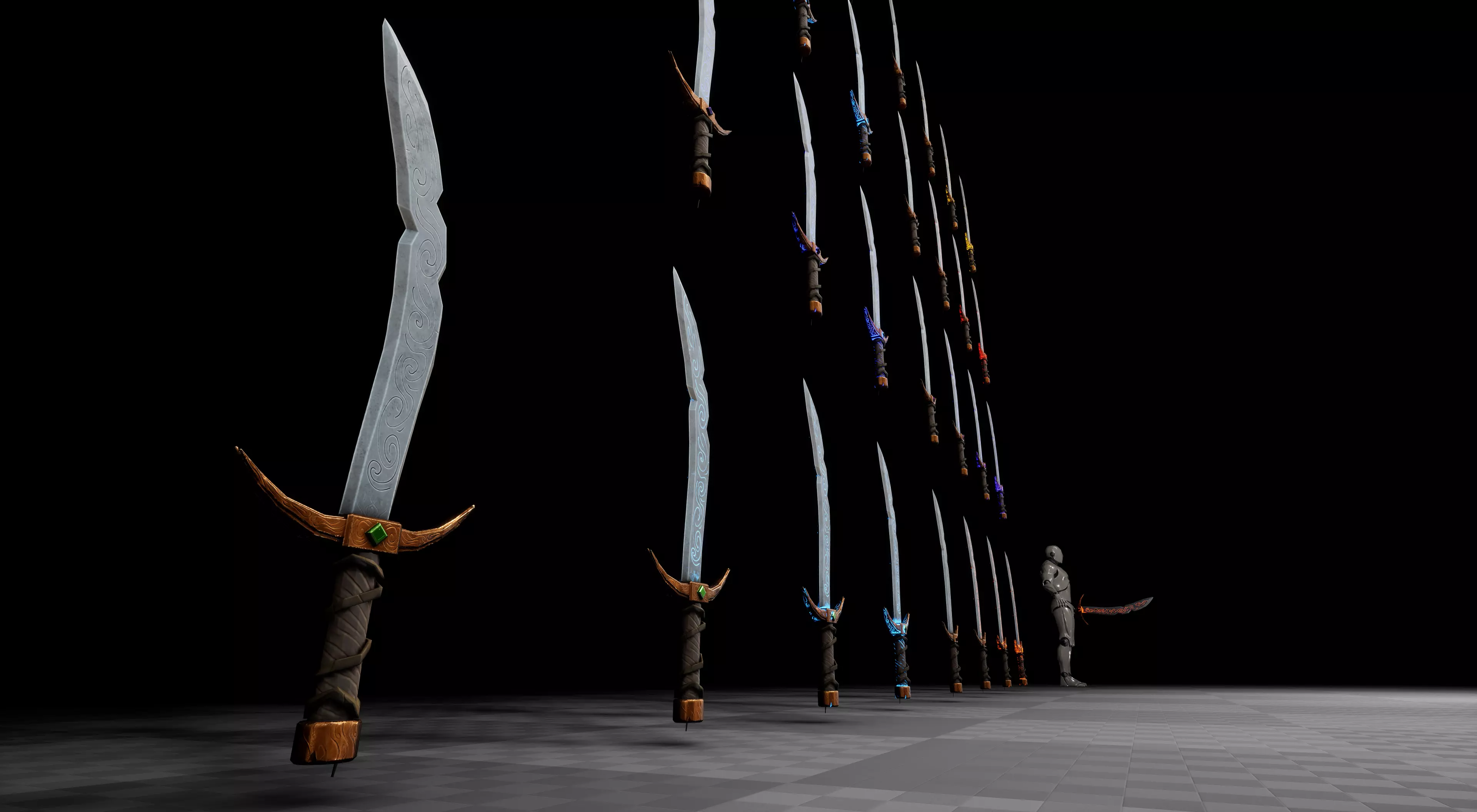 Stylized PBR Falchion Sword V2 Low-poly 3D model_2