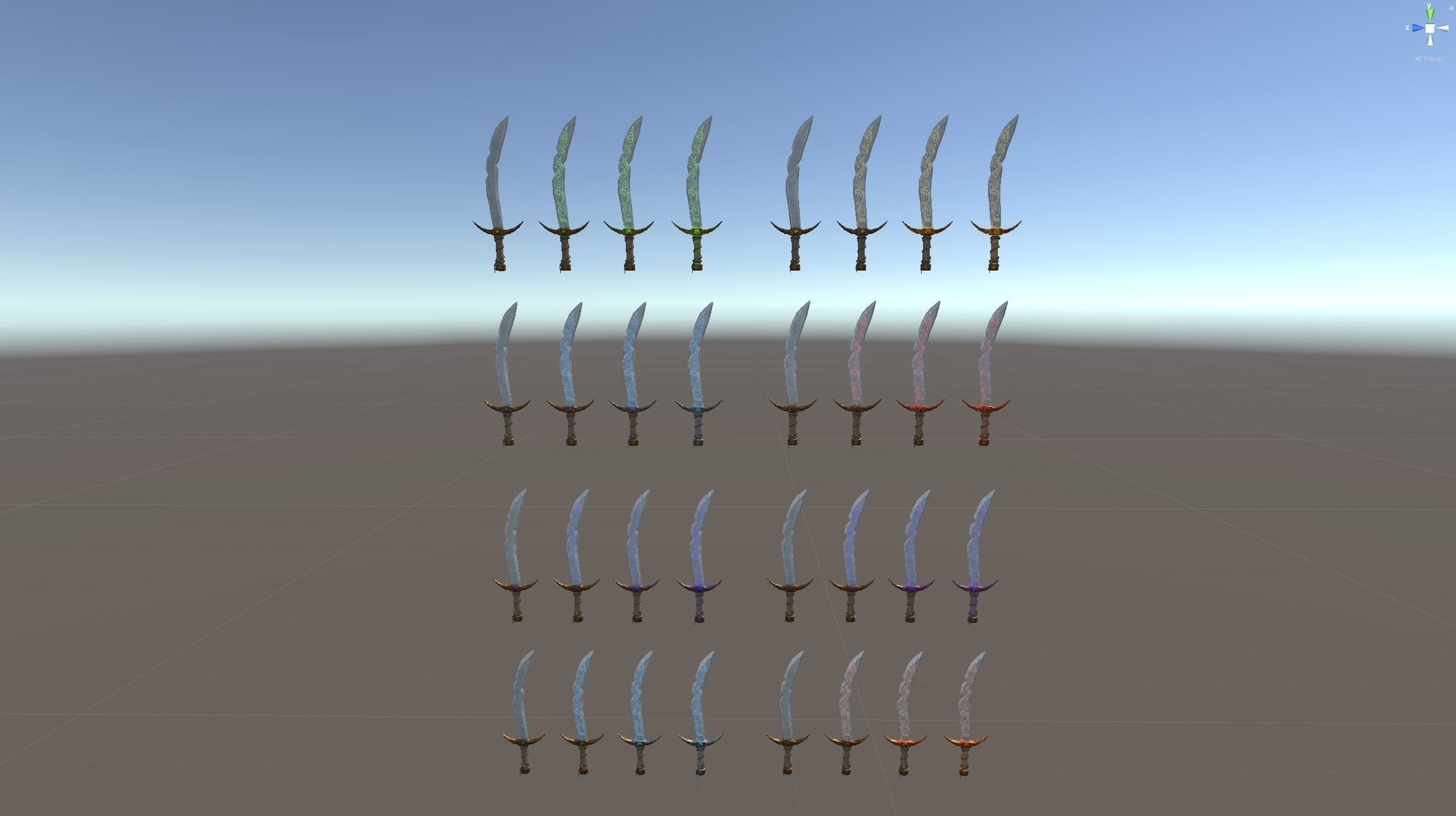 Stylized PBR Falchion Sword V2 Low-poly 3D model_21