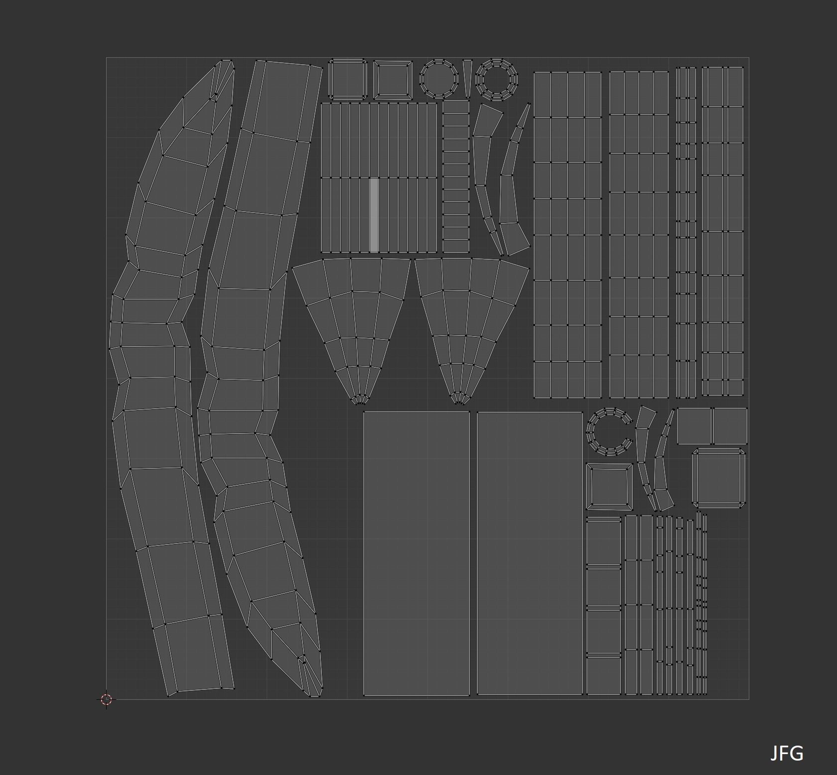 Stylized PBR Falchion Sword V2 Low-poly 3D model_10