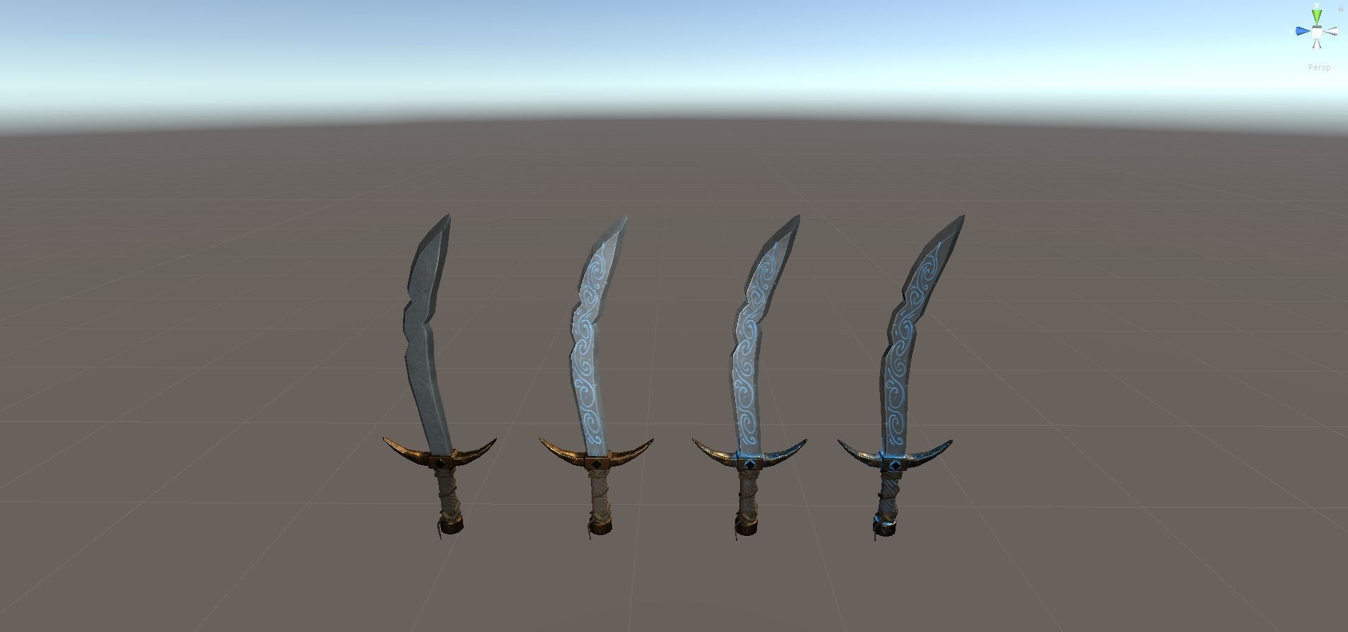 Stylized PBR Falchion Sword V2 Low-poly 3D model_35