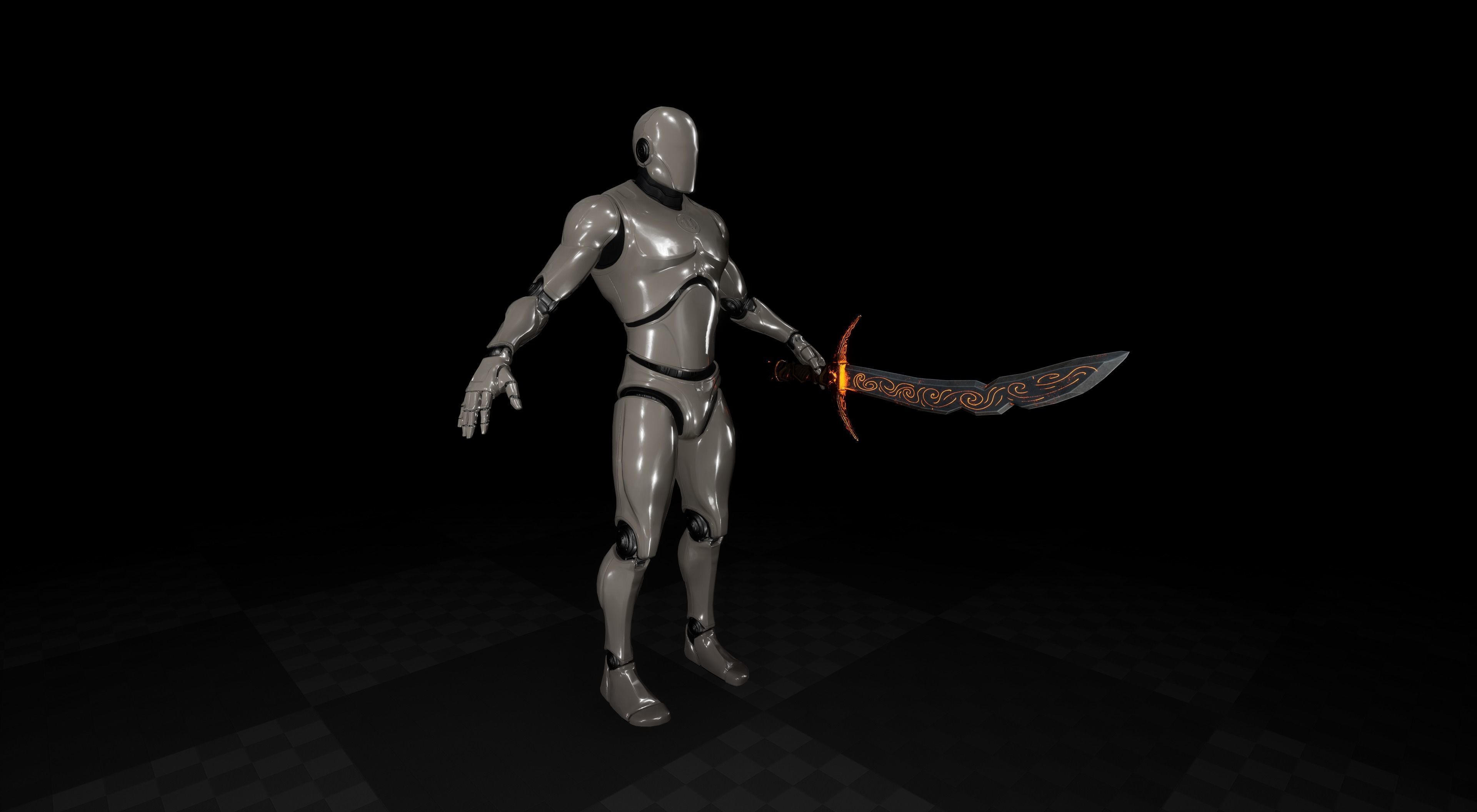 Stylized PBR Falchion Sword V2 Low-poly 3D model_12